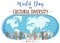 World Cultural Diversity Day logo or banner with world map with many different hands