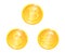 World currency gold coin symbol set. Main currencies dollar, euro, bitcoin. Finance investment concept. Exchange Money
