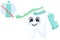 World Dentist Day, Dentist. Funny dental illustrations, dental care concept. Using toothbrush