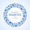 World Diabetes Day Awareness with blue circle cross sign vector design