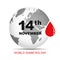 World diabetes day blood drop earth