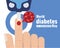 World diabetes day - close up Glucose testing blood on finger and Blood glucose zoom vector design