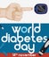 World Diabetes Day Design with Hand and Measurement Elements, Vector Illustration