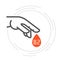 World Diabetes Day icon - finger blood drop, sugar test