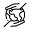 World different race hands icon vector outline illustration