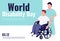 World disability day banner flat vector template