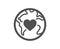 World donation icon. Global charity sign. Vector