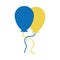 World down syndrome day, balloons yellow and blue awareness color flat style