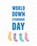 World down syndrome day hanging socks childrens on rope decoration