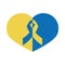 World down syndrome day, ribbon inside heart help flat style