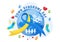 World Down Syndrome Day Vector Illustration on March 21 with Blue and Yellow Ribbon, Earth Map, Unpaired Socks and Kids