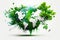 World Earth Day, Globe with splash, levitation green plants