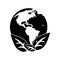 World earth ecological enviroment leaves symbol pictogram