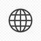 World earth globe vector icon. Language change, travel mobile app, web site