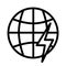 world electric energy flat outline icon