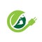 world electricity green energy logo vector illustrations