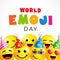 World Emoji Day, smile square banner template