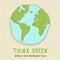 World Environment card of green earth globe