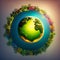 World environment and Earth Day concept with colorful globe and eco friendly enviroment. Generative ai.