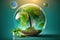 World environment glass globe and eco friendly environment