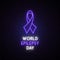 World epilepsy day concept neon signboard.