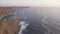 World famous birds eye aerial drone view of the Cliffs of Moher in County Clare, Ireland.