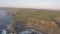 World famous birds eye aerial drone view of the Cliffs of Moher in County Clare, Ireland.