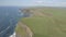 World famous birds eye aerial drone view of the Cliffs of Moher in County Clare, Ireland.