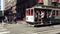 World famous cable car moving in San Francisco