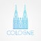 World famous Cologne cathedral. Greatest Landmarks of europe.. Linear vector icon for Koln Germany.