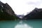 The world famous lake louise in the canadian Rocky Mountains