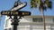 World famous Rodeo Drive symbol, Cross Street Sign, Intersection in Beverly Hills. Touristic Los Angeles, California, USA. Rich