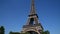 World famous Tour Eiffel tower under a clear sky, France.
