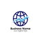 World finance business logo template. globe with arrow vector