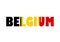 World Flag on letter Belgium flat design vector illustration 