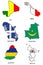 world flag map stylized sketches 20