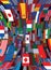 World Flags Backdrop. Political Vector Background