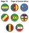 World flags. Central Africa.