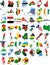 World flags - country border - African set