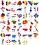 World flags - country border - European set