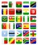 World Flags Flat Square Icon Set