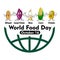 world food day symbol illustration, simple flat vector design