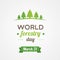 World Forestry Day. March 21. Vector illustration, flat design