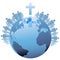 World Global Christian Earth under Cross