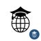 World global education logo. Learning for adults over the world.