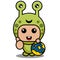 World globe frog animal mascot costume