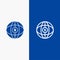 World, Globe, Internet, Dollar Line and Glyph Solid icon Blue banner Line and Glyph Solid icon Blue banner