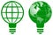 World globe light bulb logo