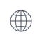 World globe line icon. Vector Earth global planet line icon. Travel internet globe