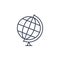 World globe line icon. Vector Earth global planet line icon. Travel internet globe